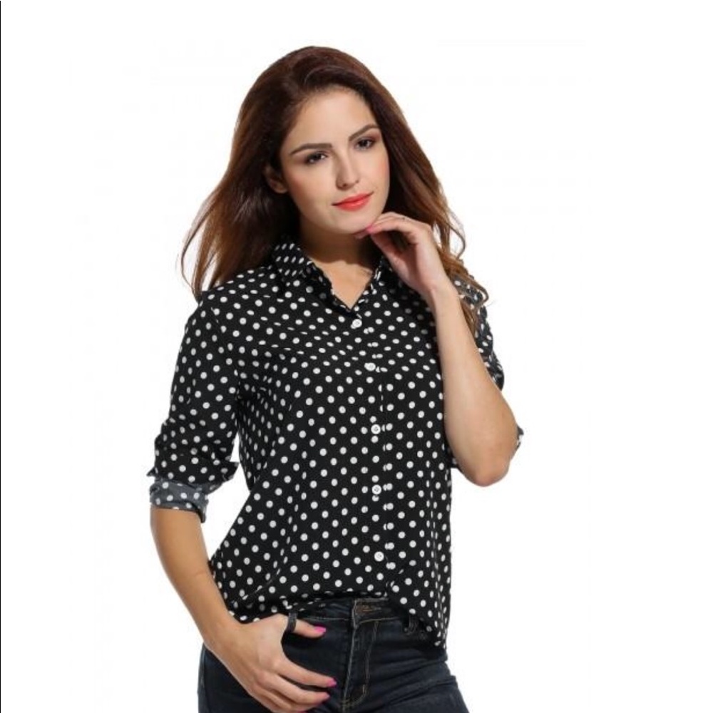 The Perfect Shirt by J Crew polka dot